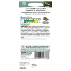 Mr. Fothergill's Lettuce Salad Bowl Seeds - Red And Green -GreenScape Sales Store 12804493 1014833173076189