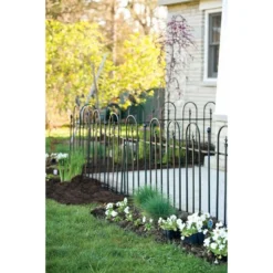 Triple Arch Finial Fence Section Black -GreenScape Sales Store 12812572 2034856744661162