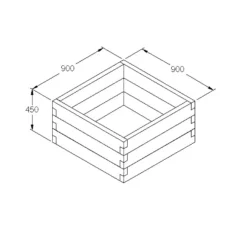Forest Garden Wooden Caledonian Square Raised Bed
