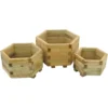 Forest Garden Wooden York Hexagonal Planter (Set Of 3) -GreenScape Sales Store 12812616 1994831955629023