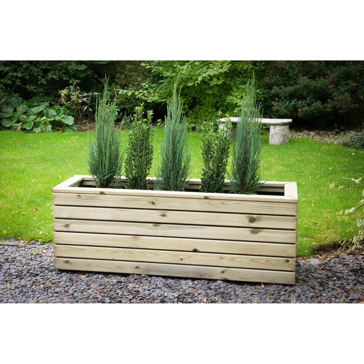 Forest Garden Wooden Linear Long Planter 3 Forest Garden Wooden Linear Long Planter