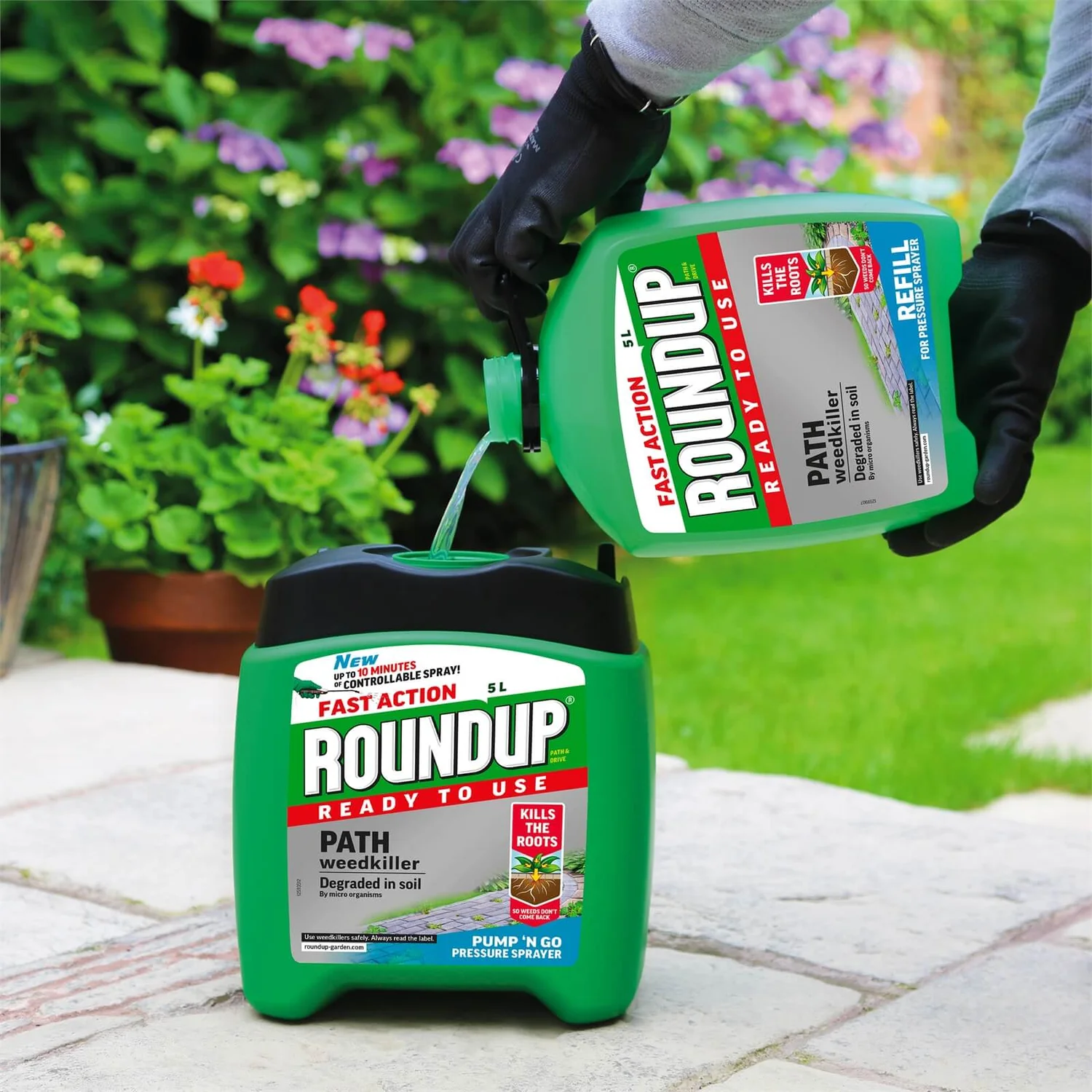 Roundup Path & Drive Ready To Use Pump N Go Weedkiller Refill - 5L 5 Roundup Path & Drive Ready To Use Pump N Go Weedkiller Refill - 5L - Image 3