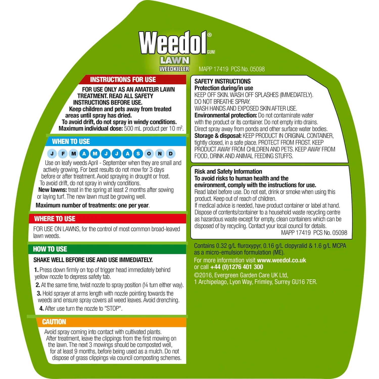 Weedol Gun! Lawn Ready To Use Weedkiller - 800ml 4 Weedol Gun! Lawn Ready To Use Weedkiller - 800ml - Image 2