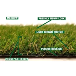 Nomow 20mm Meadow Grass Artificial Grass Roll - 4m Width -GreenScape Sales Store 12816302 1384843342943499
