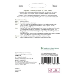 RHS Pepper (Sweet) Corno Di Toro Rosso Seeds -GreenScape Sales Store 12817585 1414833222063747