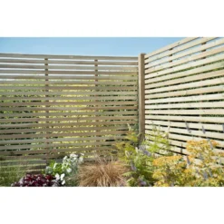6ft X 5ft (1.8m X 1.5m) Pressure Treated Contemporary Slatted Fence Panel - Pack Of 3 -GreenScape Sales Store 12832569 1564833199489743