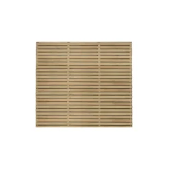 6ft X 5ft (1.8m X 1.5m) Pressure Treated Contemporary Double Slatted Fence Panel - Pack Of 5 -GreenScape Sales Store 12832584 1614833195692754