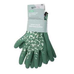 Homebase Patterned Soft Grip Gardening Gloves - 2 Pack - Medium