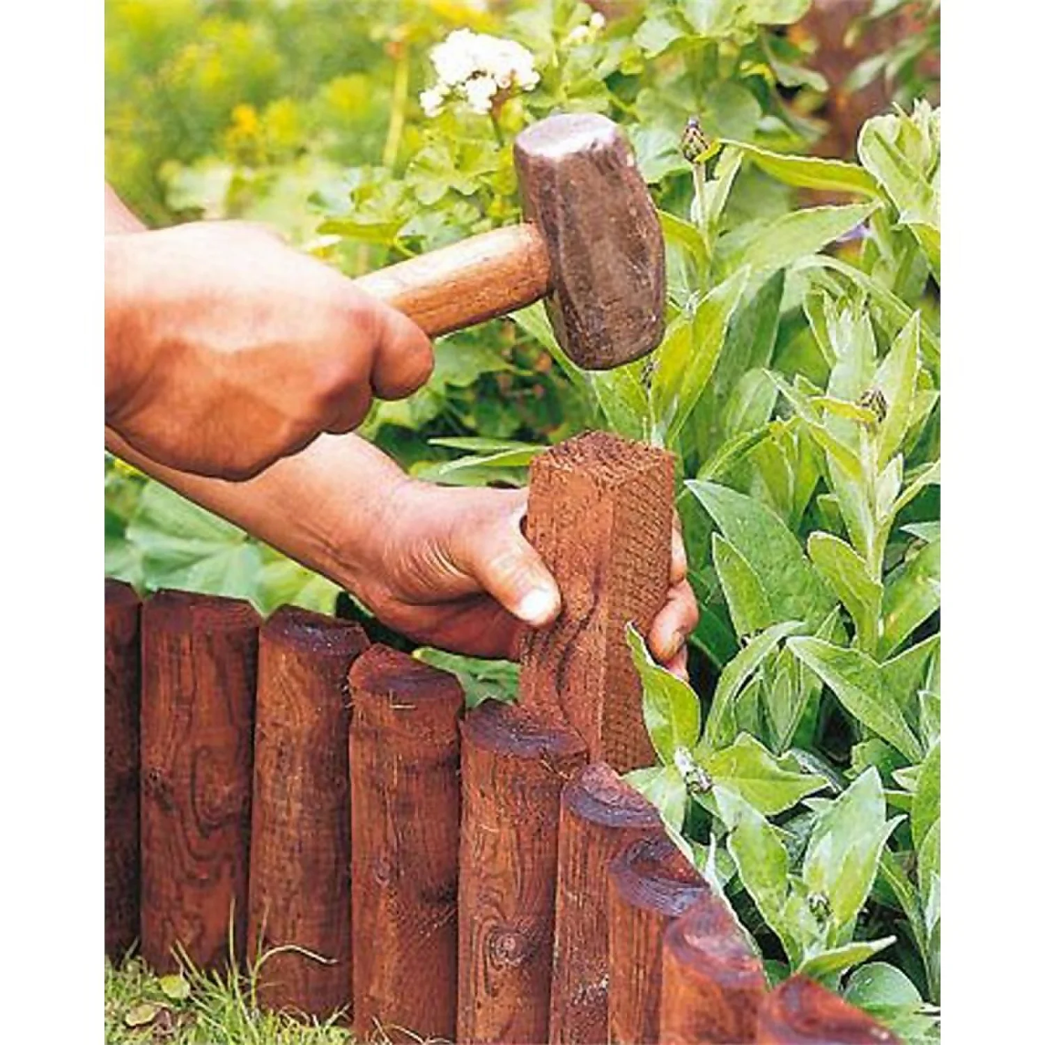 Wooden Border Log Roll Fixing Peg - 45 X 50 X 50mm 3 Wooden Border Log Roll Fixing Peg - 45 X 50 X 50mm