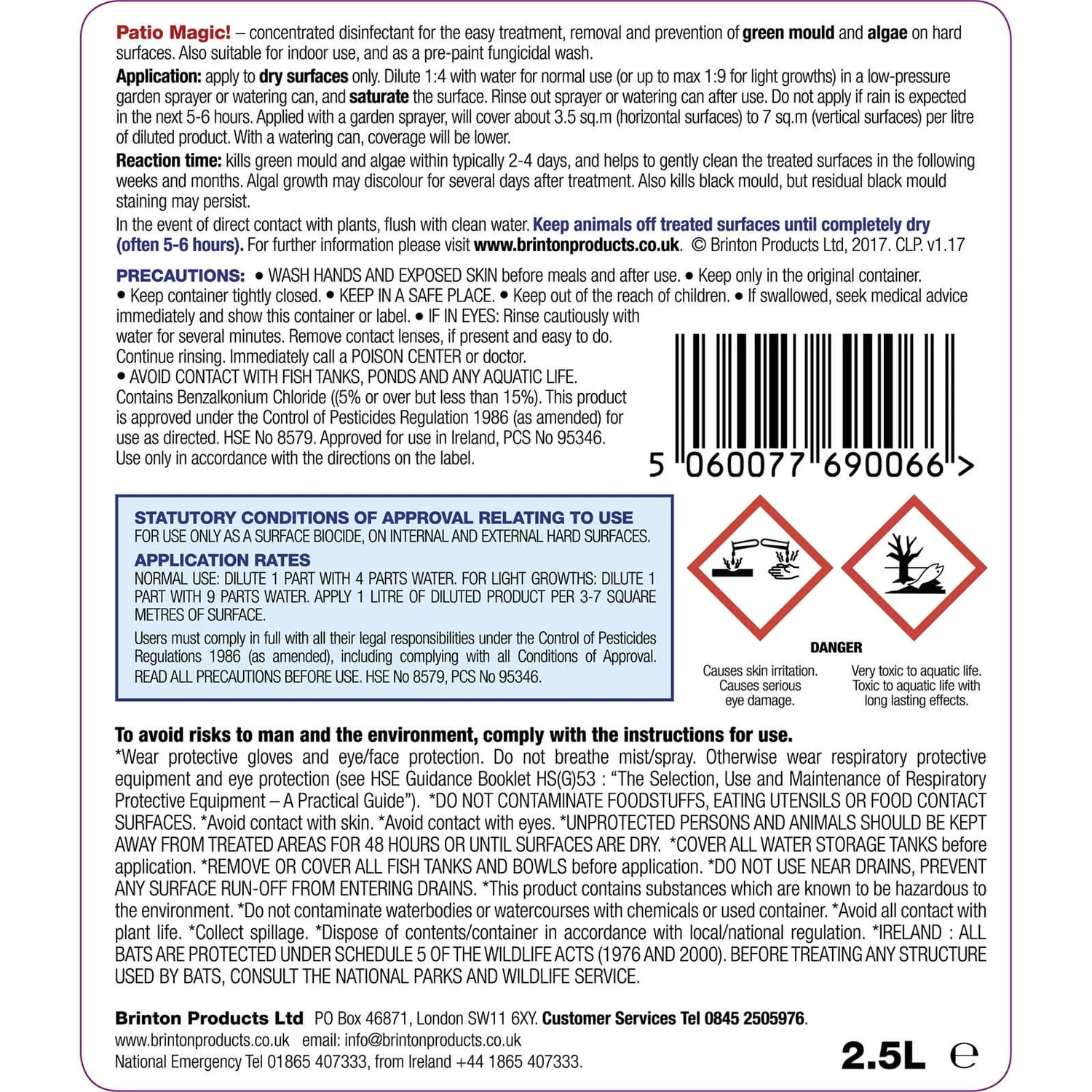 Patio Magic! Hard Surface Cleaner - 2.5L 4 Patio Magic! Hard Surface Cleaner - 2.5L - Image 2