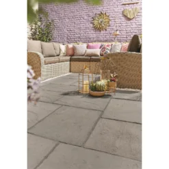 Stylish Stone Chantry Paving Patio Kit 10.22 Sqm Graphite -GreenScape Sales Store 12875994 1054843737960522
