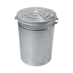 Homebase Galvanised Steel Outdoor Bin With Lid - 85L -GreenScape Sales Store 12884722 2064913841351342