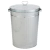Homebase Galvanised Steel Outdoor Bin With Lid - 85L -GreenScape Sales Store 12884722 3954843941311658
