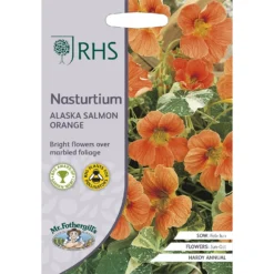 RHS Nasturtium Alaska Salmon Orange