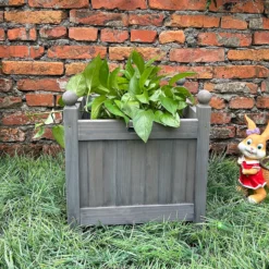 Homebase Medium Wooden Planter Grey 7 Homebase Medium Wooden Planter Grey -GreenScape Sales Store 12885225 1205013038254935