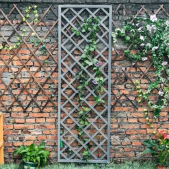 1.8m X 60cm Wooden Trellis Panel - Grey -GreenScape Sales Store 12885325 7185013038682600