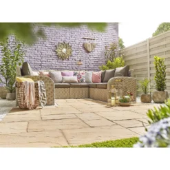 Stylish Stone Chantry Paving Patio Kit 10.22 Sqm Gold -GreenScape Sales Store 12891100 1474843737831741