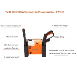 Yard Force 1800W 135Bar Compact Pressure Washer -GreenScape Sales Store 12892251 9054929620347179