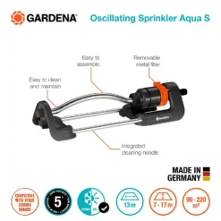 GARDENA Oscillating Sprinkler Aqua S 10 GARDENA Oscillating Sprinkler Aqua S -GreenScape Sales Store 13043399 1354907564242398