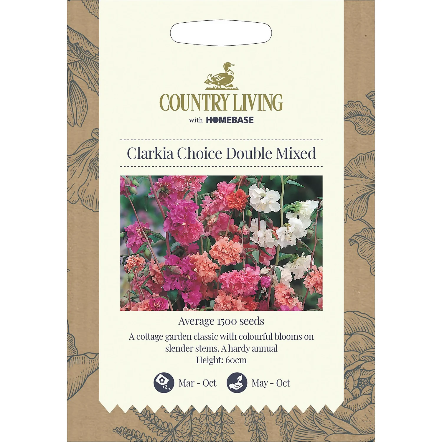 Country Living Clarkia Choice Double Mixed Seeds 3 Country Living Clarkia Choice Double Mixed Seeds