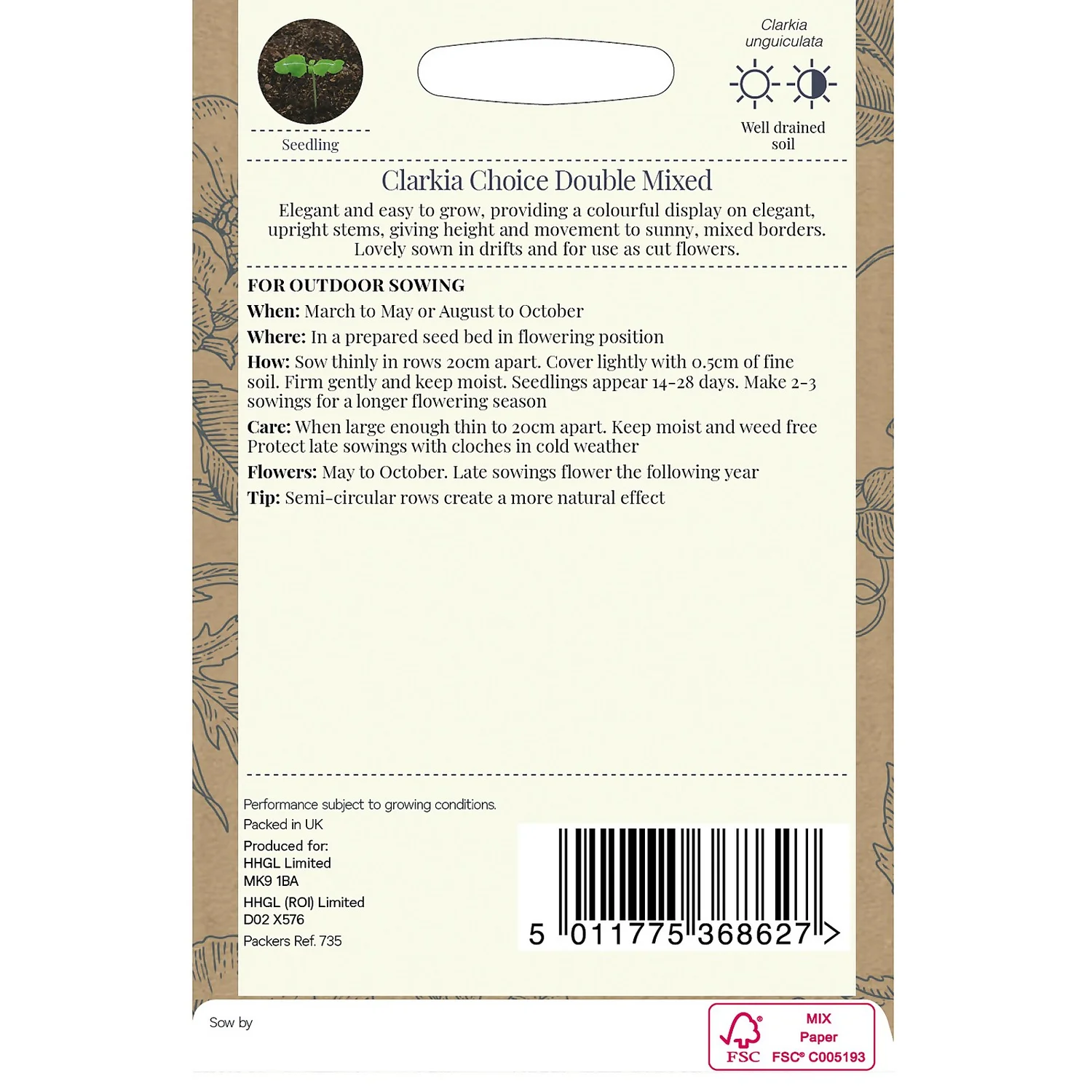 Country Living Clarkia Choice Double Mixed Seeds 4 Country Living Clarkia Choice Double Mixed Seeds - Image 2