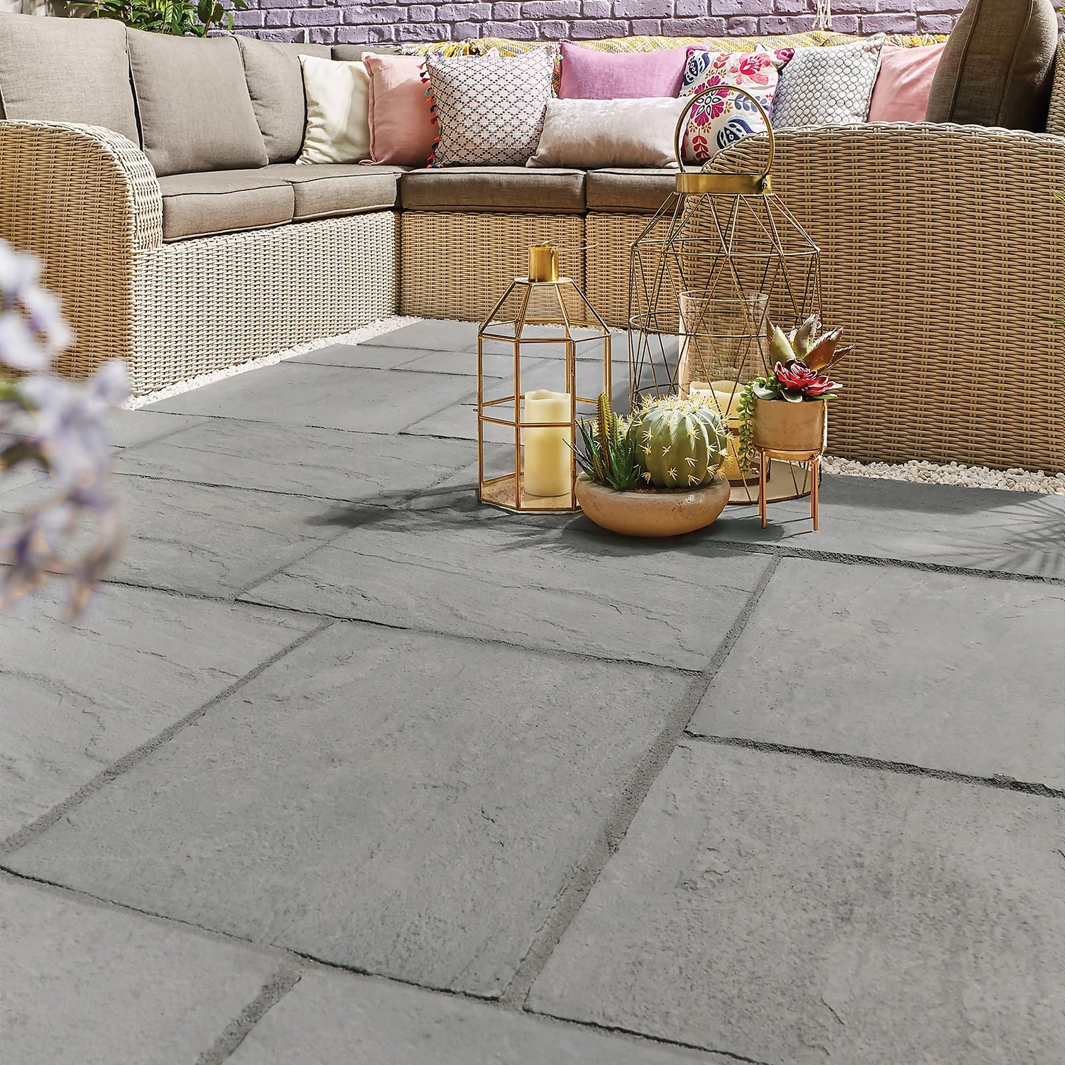Stylish Stone Chantry Paving 450x450mm Graphite - Full Pack 5 Stylish Stone Chantry Paving 450x450mm Graphite - Full Pack - Image 3