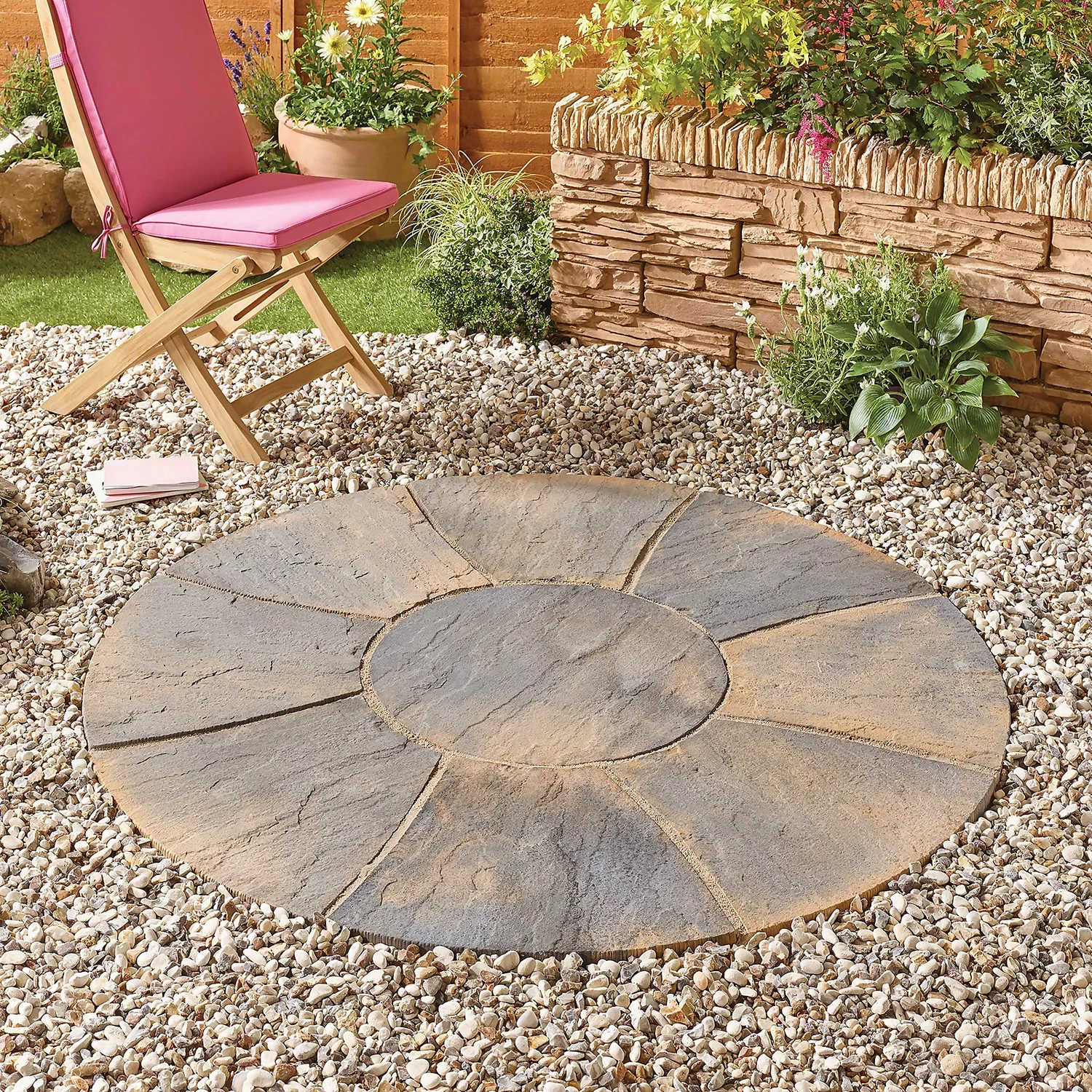 Stylish Stone Chantry Twist Circle Paving Kit 1.5m Antique 4 Stylish Stone Chantry Twist Circle Paving Kit 1.5m Antique - Image 2