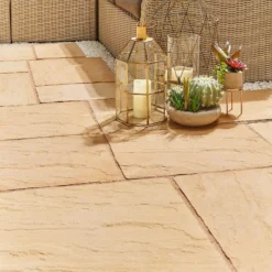 Stylish Stone Chantry Patio Paving Kit 5.76 Sqm Gold -GreenScape Sales Store 13452081 5194935333805356