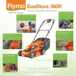 Flymo 1600W EasiStore 380R Electric Lawn Mower - 38cm -GreenScape Sales Store 13524797 7984936626546093