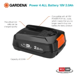 GARDENA Power 4 ALL Battery 18V 2.0Ah -GreenScape Sales Store 13524833 2014936417433742