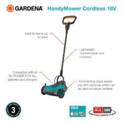 GARDENA 18V HandyMower Cordless Lawn Mower - 22cm -GreenScape Sales Store 13524837 2024958391525054