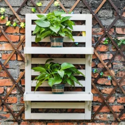 Homebase Indoor/Outdoor Wooden Plant Shelves -GreenScape Sales Store 13950433 5435013038858076