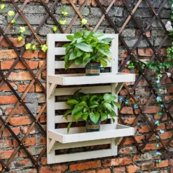 Homebase Indoor/Outdoor Wooden Plant Shelves -GreenScape Sales Store 13950433 8095013038826678