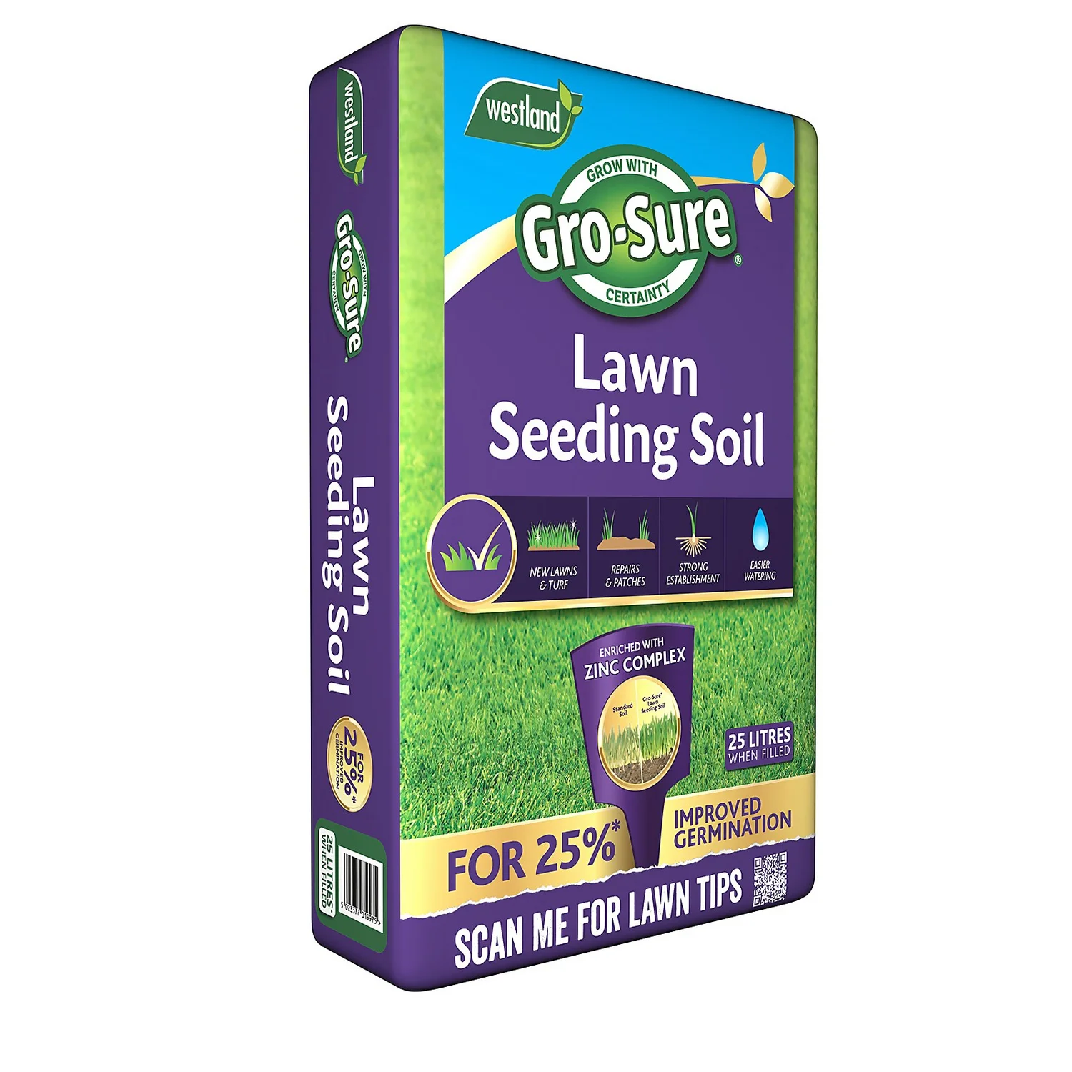 Gro-Sure Lawn Seeding Soil 25L 3 Gro-Sure Lawn Seeding Soil 25L