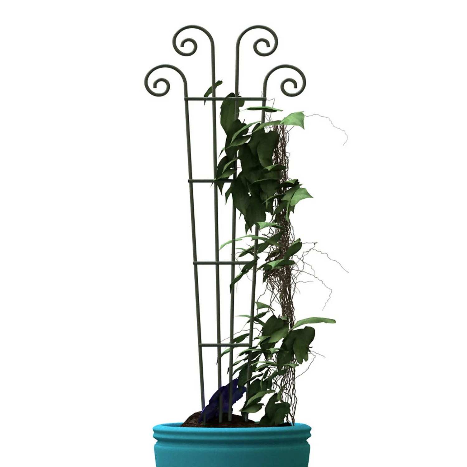 Wave Pot Trellis - Green 3 Wave Pot Trellis - Green