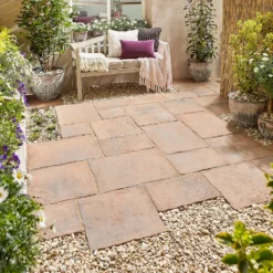 Stylish Stone Belfrey Random Patio Kit 5.76sqm - Autumn Brown
